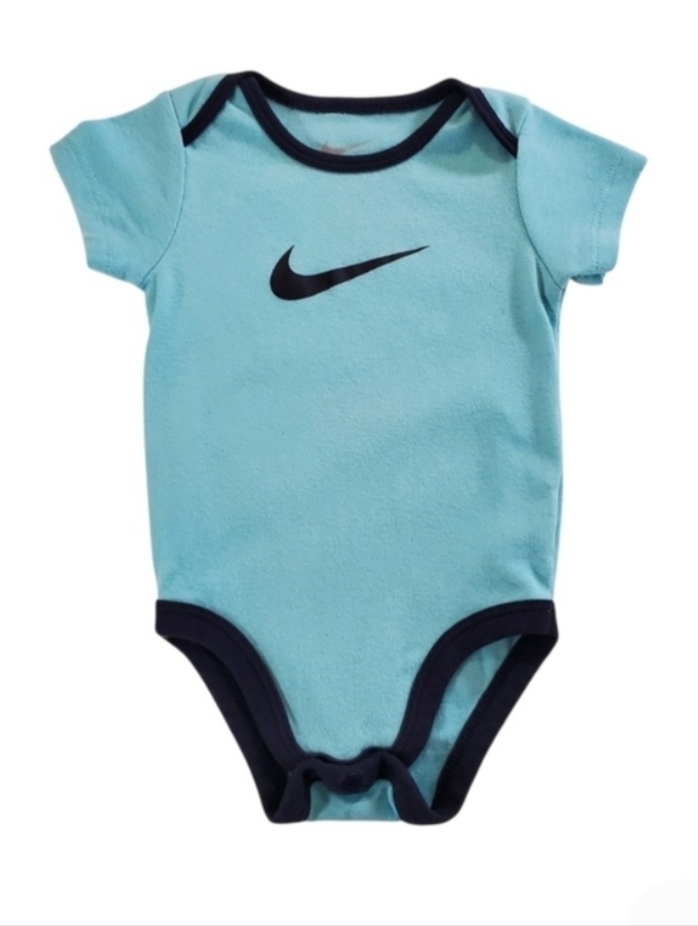 K1379 * Nike Boys Swoosh Logo Bodysuit Bright Blue Navy Blue Size 9M